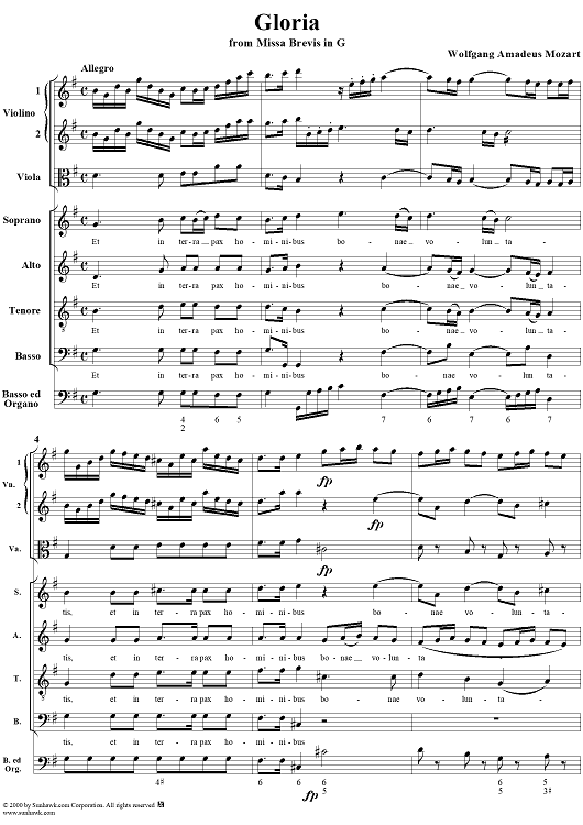 Mass (Missa brevis) No. 1 in G Major, Gloria