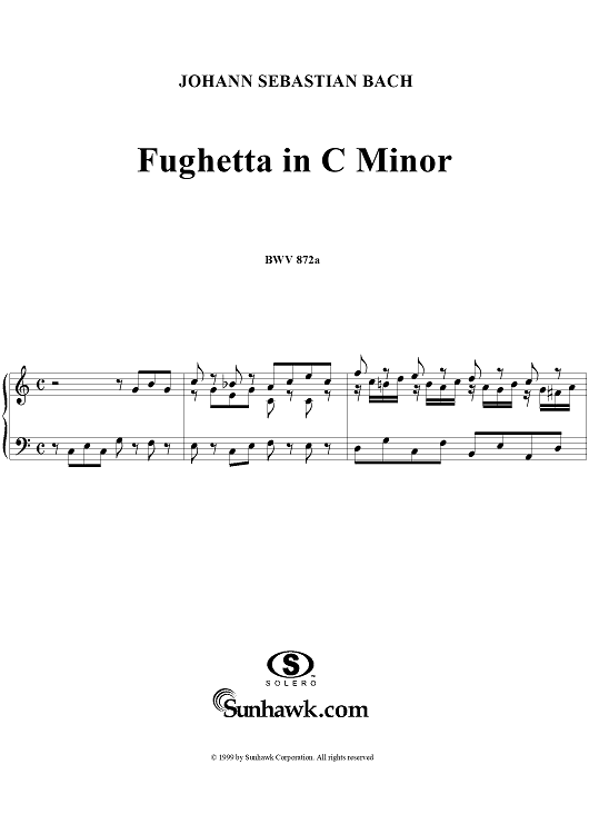 Fughetta for Clavier in C Minor  (BWV 872a)