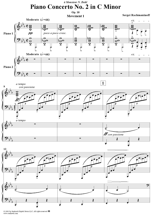 Piano Concerto No. 2 in C Minor, Op. 18, Mvmt. 1