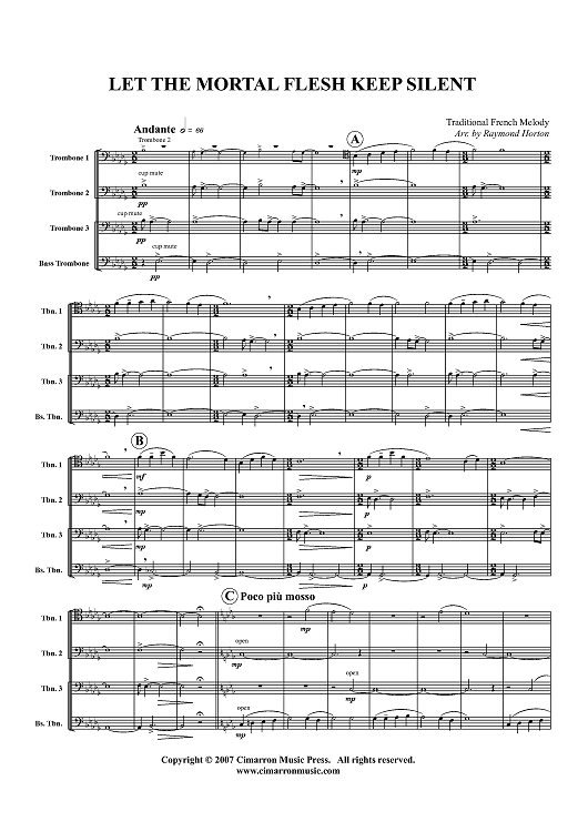 Let All Mortal Flesh Keep Silent - Score