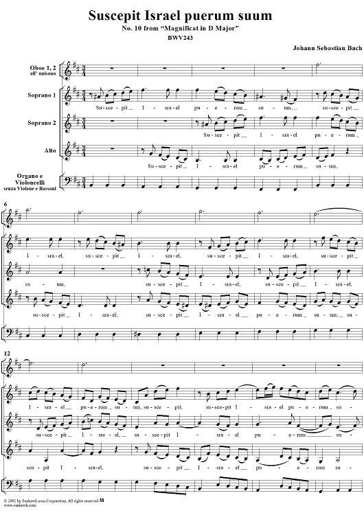 Suscepit Israel puerum suum (Trio), No. 10 from "Magnificat in D Major"