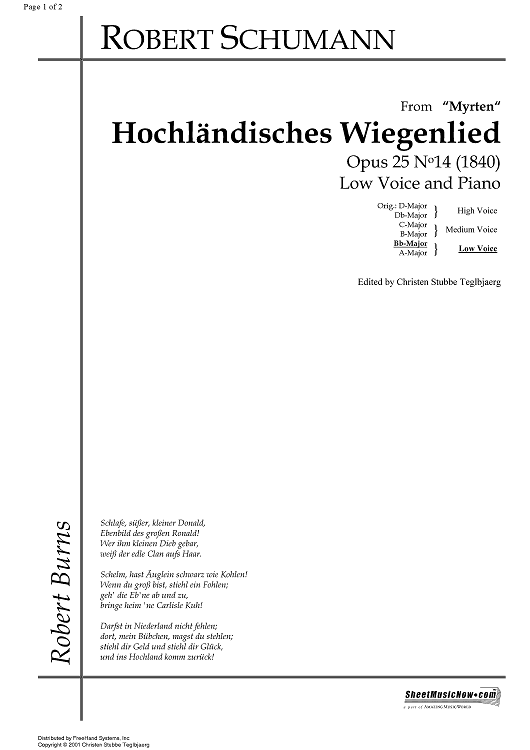Hochländisches Wiegenlied Op.25 No.14