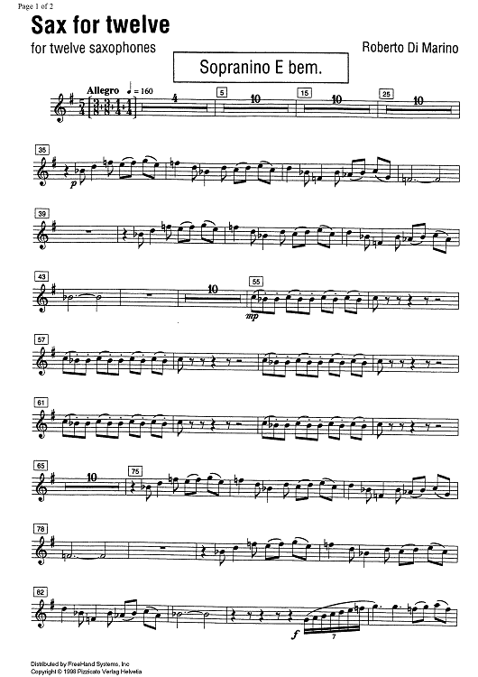 Sax for twelve - E-flat Sopranino Saxophone