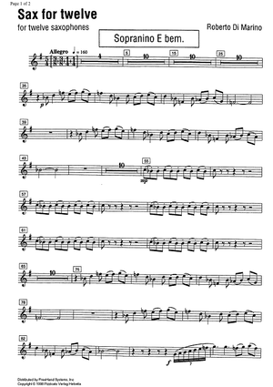 Sax for twelve - E-flat Sopranino Saxophone