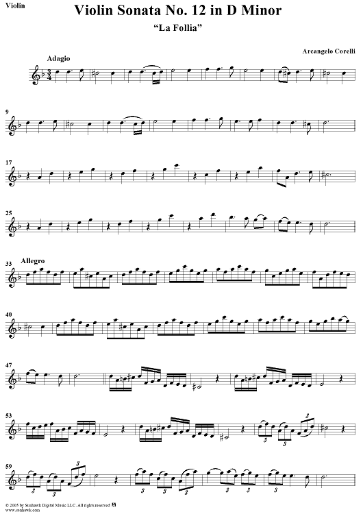 Violin Sonata No. 12 - Violin