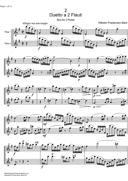 Duetto No. 2 - Score