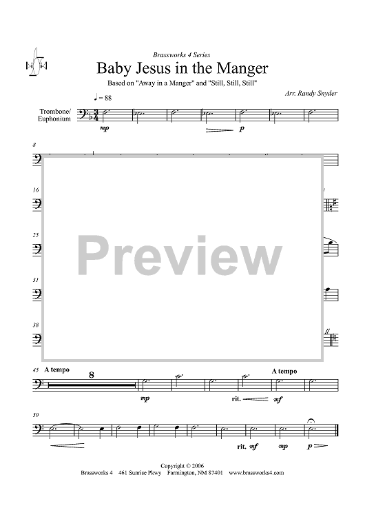 Baby Jesus in the Manger - Trombone/Euphonium
