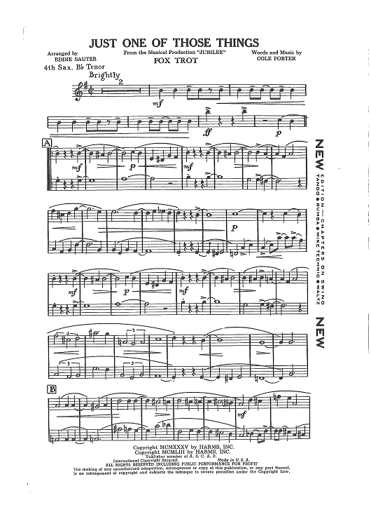 Just One Of Those Things - Tenor Sax 4