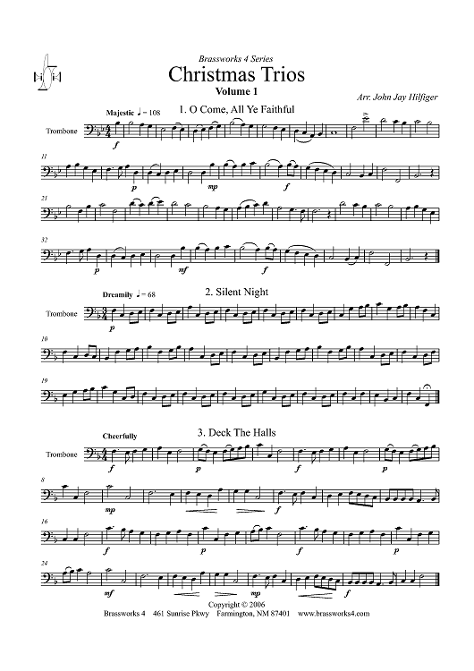 Christmas Trios, Volume 1 - Trombone