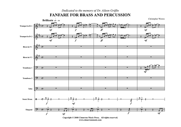 Fanfare for Brass and Percussion - Score