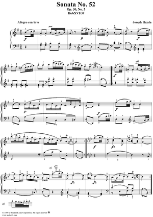 Piano Sonata no. 52 in G major, op. 30, no. 5