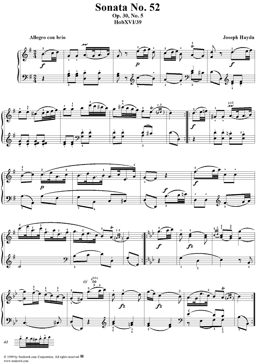 Piano Sonata no. 52 in G major, op. 30, no. 5