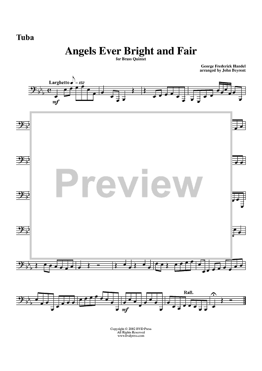 Angels Ever Bright and Fair - Tuba