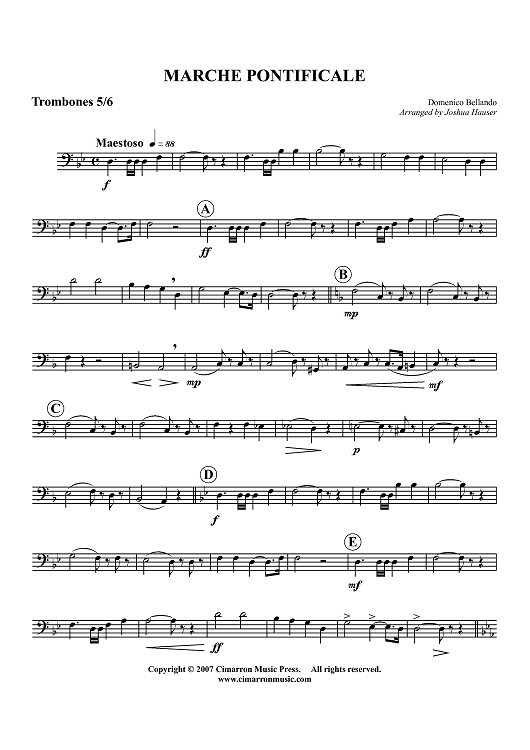 Marche Pontificale - Trombones 5 & 6