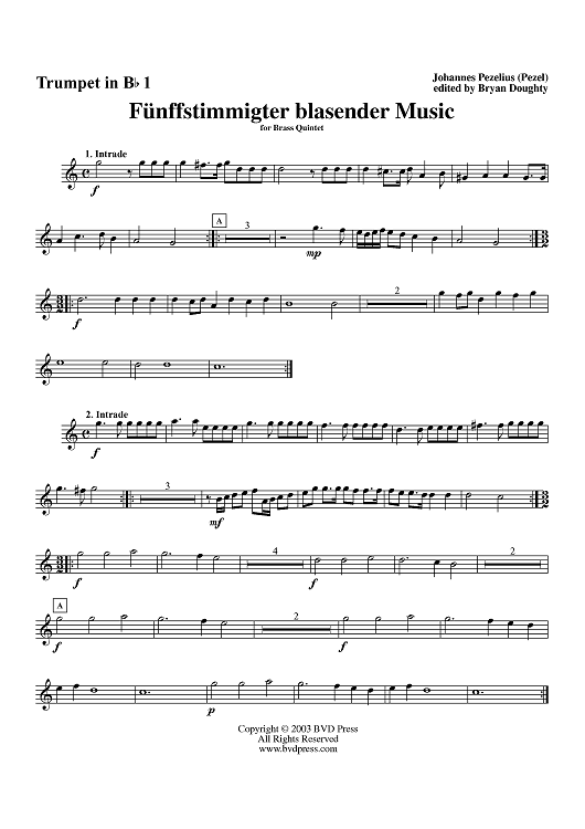 Fünffstimmigter blasender Music - B-flat Trumpet 1