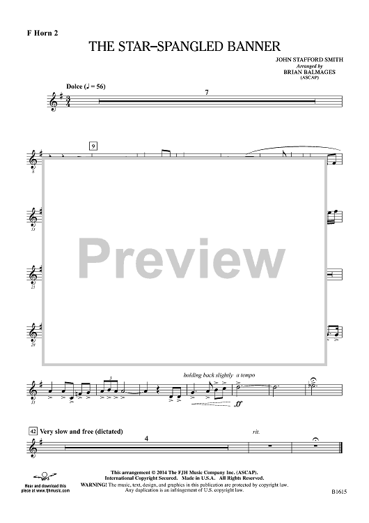 The Star-Spangled Banner - F Horn 2
