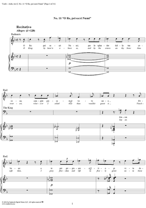Recitative and Continuation of Grand Finale II from "Aida", Act 2 - Score