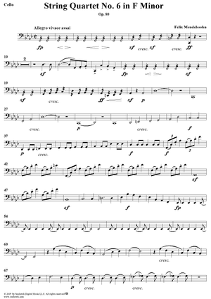 String Quartet No. 6 in F Minor, Op. 80 - Cello