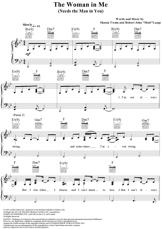 The Woman in Me (Needs the Man in You)