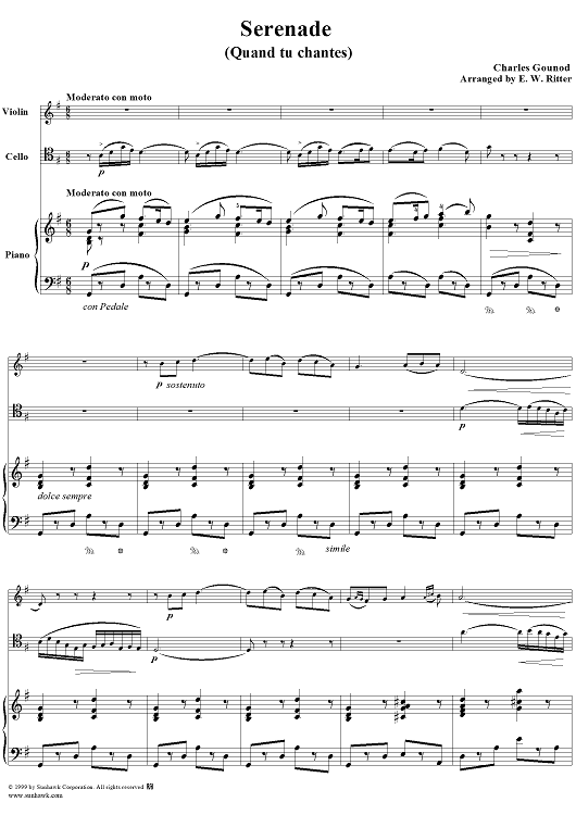 Serenade (Quand tu chantes) - Piano Score