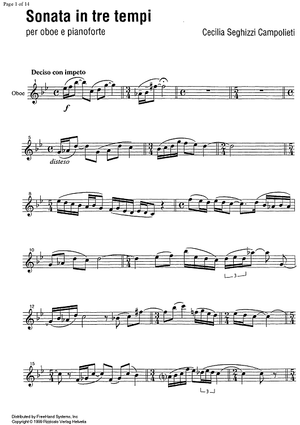 Sonata in tre tempi - Oboe