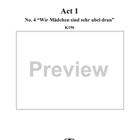 La Finta Giardiniera, Act 1, No. 4 "Wir Mädchen sind sehr übel dran" (Aria) - Full Score