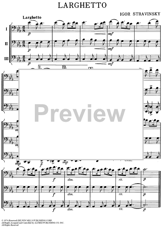 Larghetto - Bass Clef Instruments