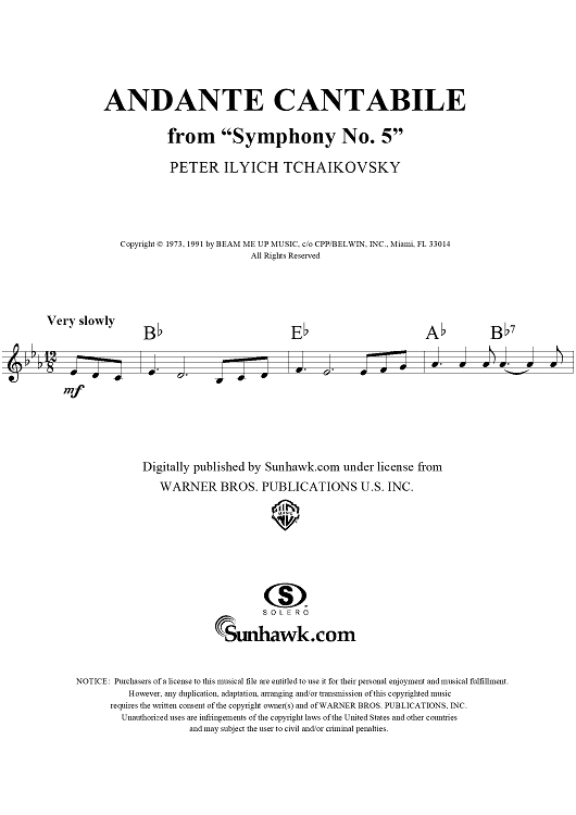 Symphony No. 5 in E minor (e-moll). Movement II (Theme)