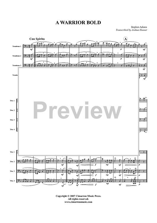 A Warrior Bold - Score