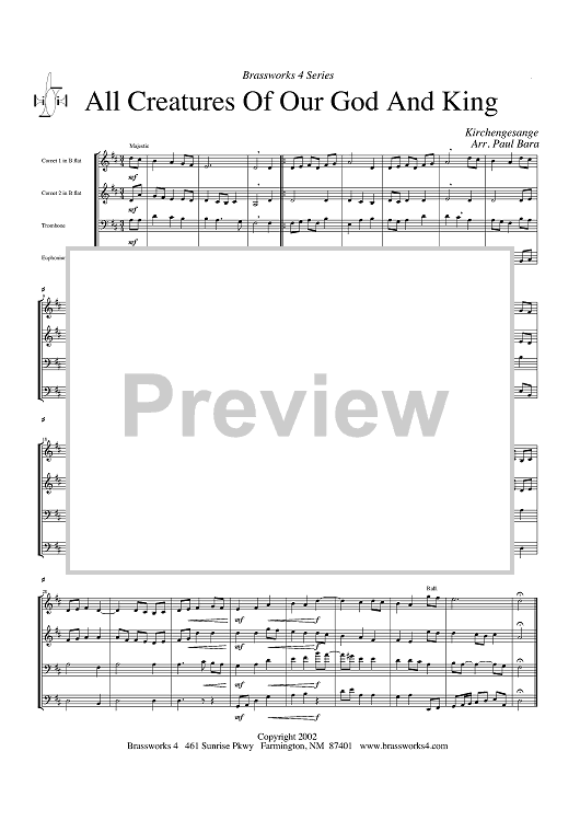 All Creatures of Our God and King - Score