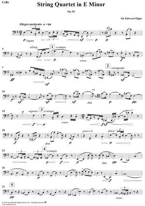 String Quartet in E Minor, Op. 83 - Cello