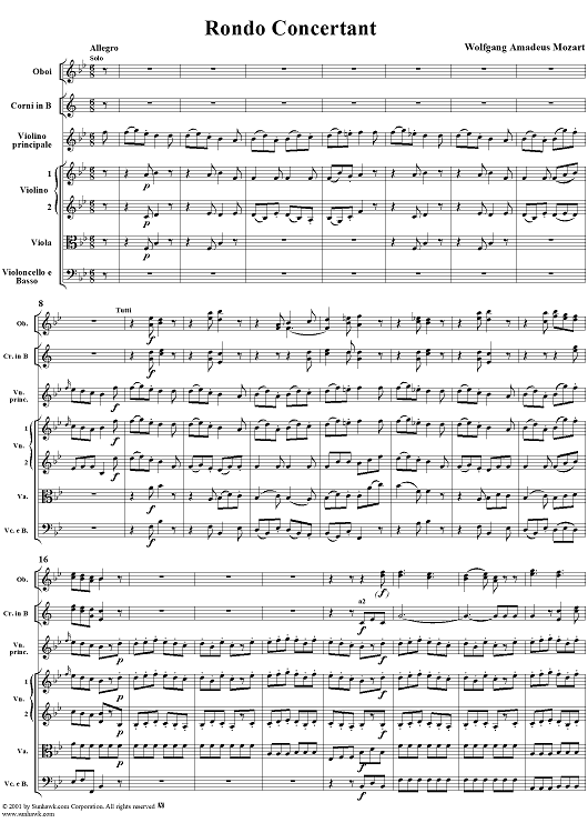 Rondo Concertante in B-flat Major, K261a (K269)