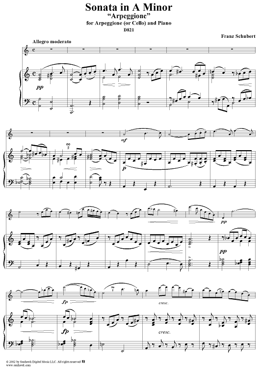 Sonata in A minor "Arpeggione" - Piano