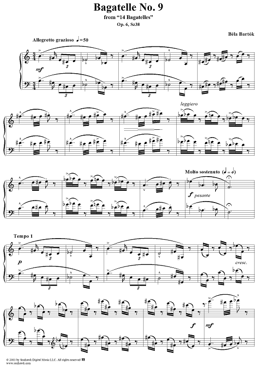 Bagatelle No. 9 "Allegretto grazioso"