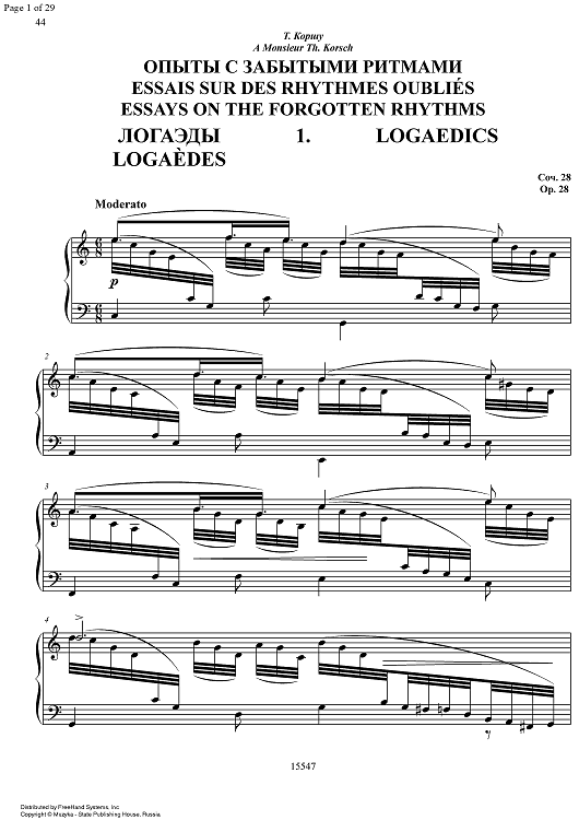 Essays on the forgotten Rhythms Op.28