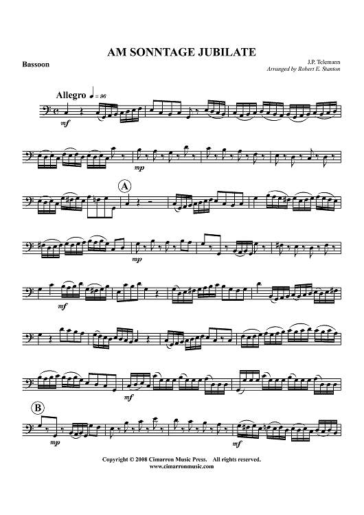 Am Sonntage Jubilate - Bassoon