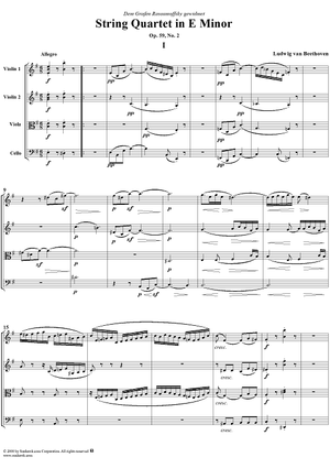 Op. 59, No. 2, Movement 1 - Score