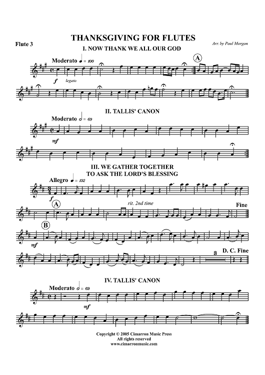 Thanksgiving for Flutes - Flute 3