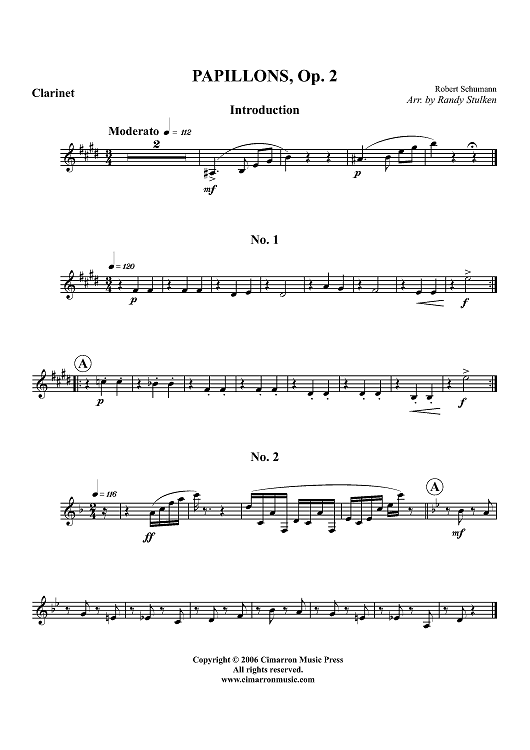 Papillons, Op. 2 - Clarinet