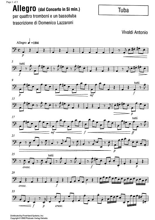 Allegro (from Concerto in B minor) - Tuba