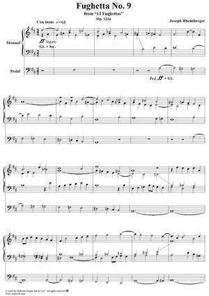 Fughetta No. 9 from "Twelve Fughettas", Op. 123a