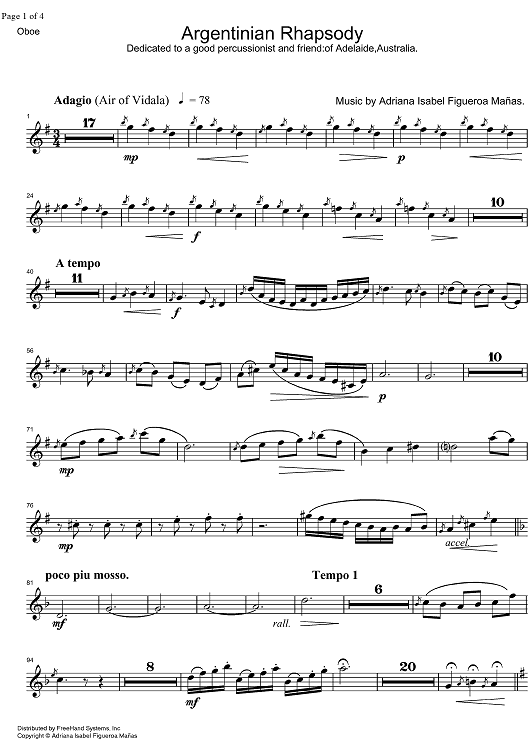 Argentinian Rhapsody - Oboe