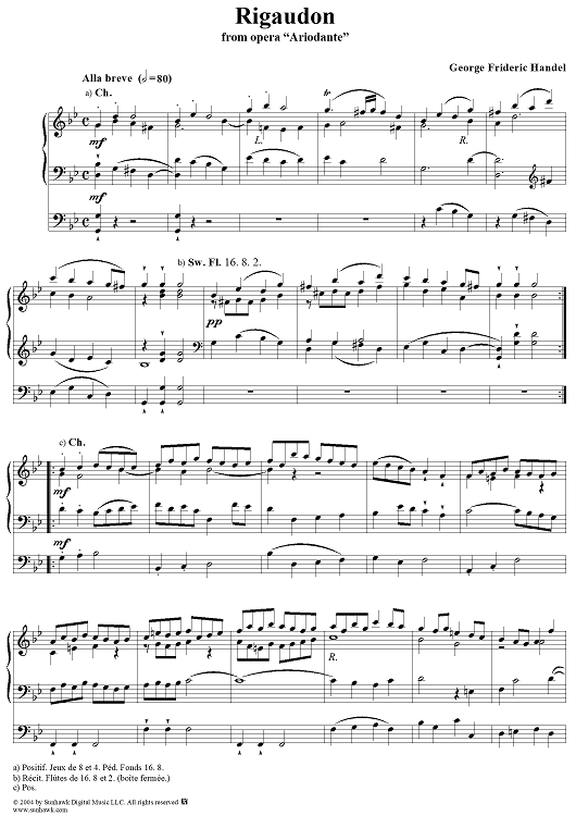 Rigaudon from the Overture to the Opera Ariodante