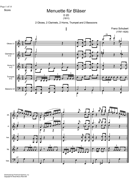 Minuet C Major D2d - Score