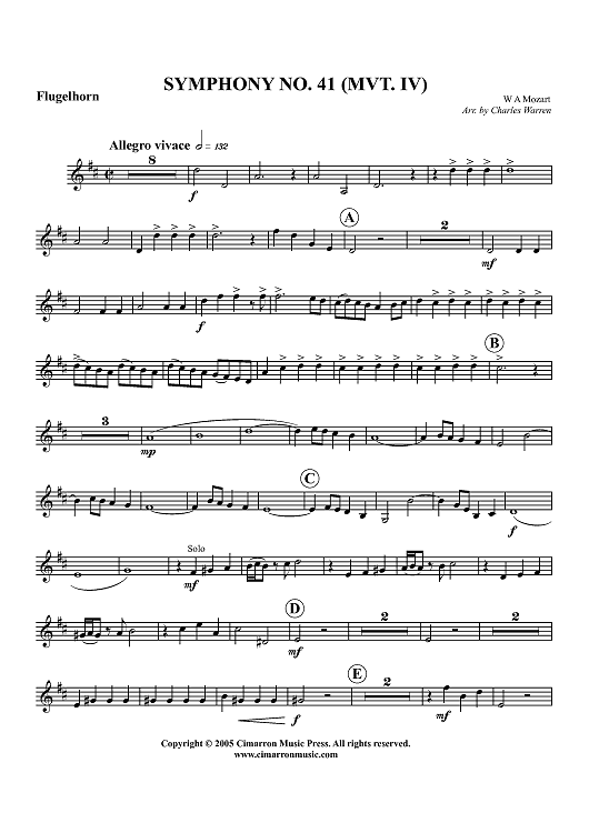 Symphony No. 41, Mvt. IV - Flugelhorn