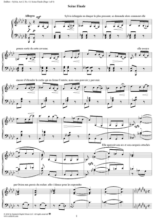 Sylvia, Act 2, No. 13: Scène Finale - Piano Score