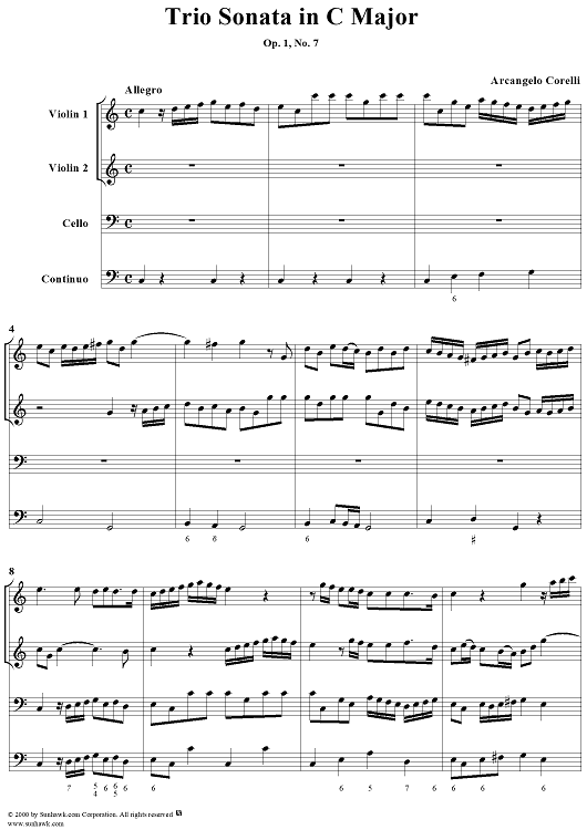 Trio Sonata in C Major, op. 1, no. 7
