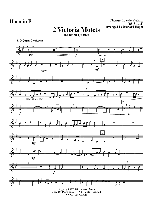 2 Victoria Motets - Horn