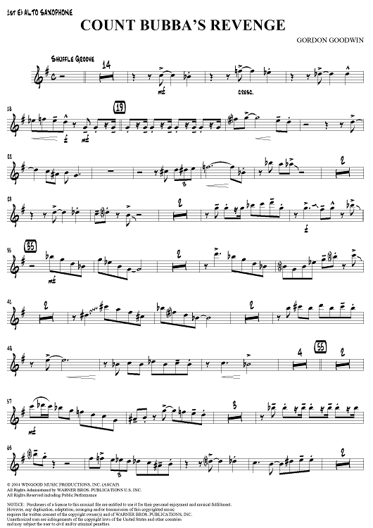 Count Bubba's Revenge - E-flat Alto Saxophone 1