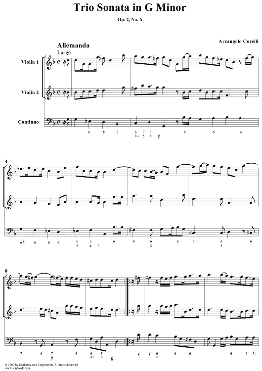 Trio Sonata in G Minor, op. 2, no. 6